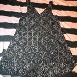 Painted Threads Black and Gray Damask Sleeveless Dress